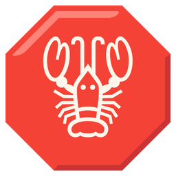 Lobster and Stop sign