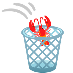 Lobster and Wastebasket