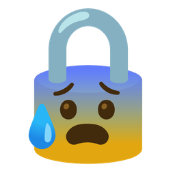 locked and anxious face with sweat