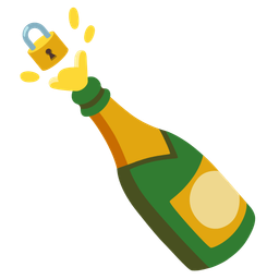 locked and bottle with popping cork