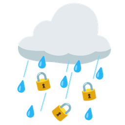 locked and cloud with rain