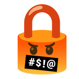 locked and face with symbols on mouth