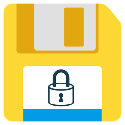 locked and floppy disk