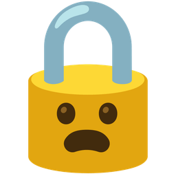 locked and frowning face with open mouth
