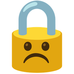 locked and frowning face