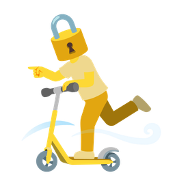 locked and kick scooter