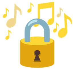 locked and musical notes