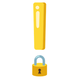 locked and red exclamation mark