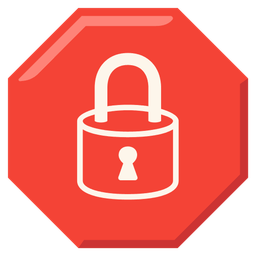 locked and stop sign