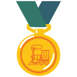 locomotive and 1st place medal