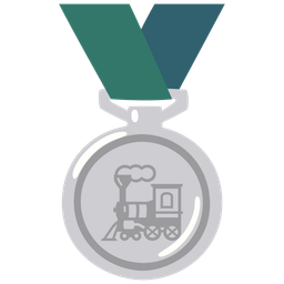 locomotive and 2nd place medal