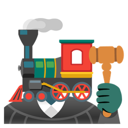 locomotive and balance scale