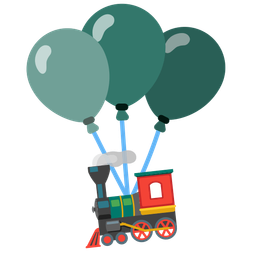 locomotive and balloon