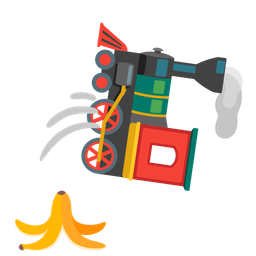 locomotive and banana