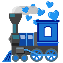 locomotive and blue heart