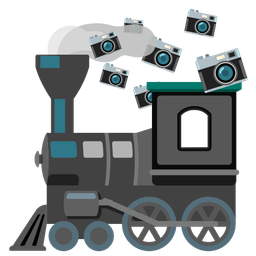 locomotive and camera