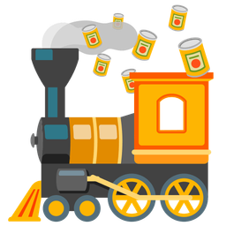 locomotive and canned food