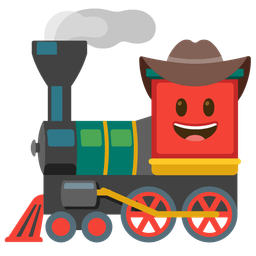 locomotive and cowboy hat face