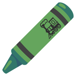 locomotive and crayon