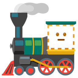 locomotive and dotted line face