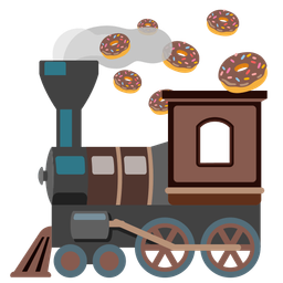 locomotive and doughnut