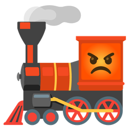 locomotive and enraged face