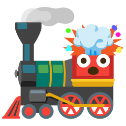 locomotive and exploding head