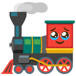 locomotive and face holding back tears