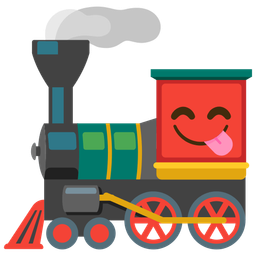 Locomotive and Face savoring food