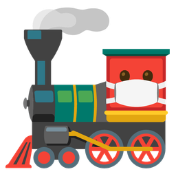 locomotive and face with medical mask