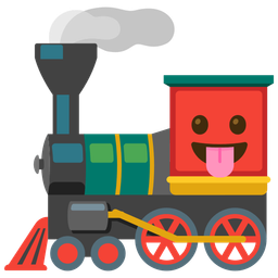 Locomotive and Face with tongue