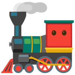 locomotive and face without mouth