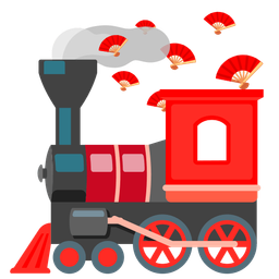 locomotive and folding hand fan