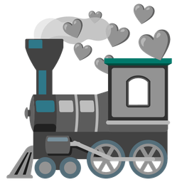 locomotive and grey heart