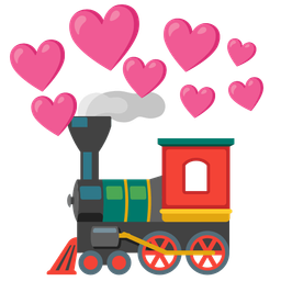 locomotive and heart with arrow