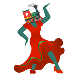 locomotive and high-heeled shoe