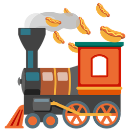 locomotive and hot dog