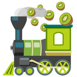 locomotive and kiwi fruit