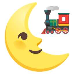 locomotive and last quarter moon face