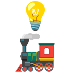 locomotive and light bulb