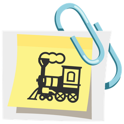 locomotive and linked paperclips