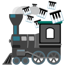 locomotive and musical keyboard