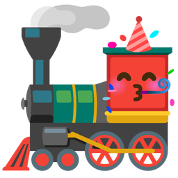 locomotive and partying face