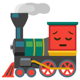 locomotive and pensive face