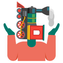 locomotive and person shrugging