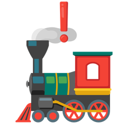 locomotive and red exclamation mark