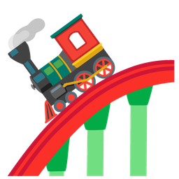 locomotive and roller coaster