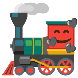 Locomotive and Smiling face with hearts
