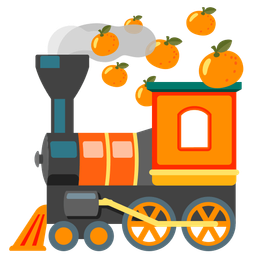 locomotive and tangerine