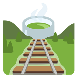 locomotive and teacup without handle